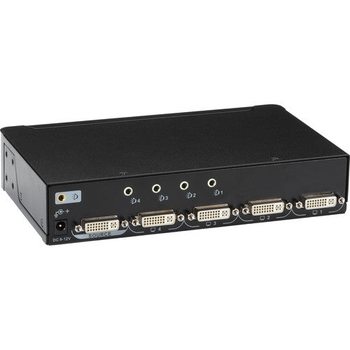 Black Box 1x4 Divisor DVI-D con Audio HDCP Soporta 1920x1200 1080p y 16.4ft