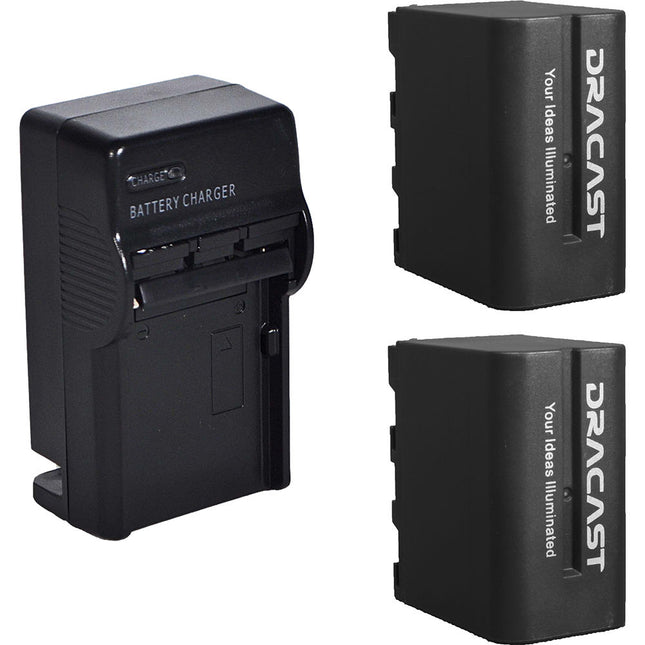 Dracast Kit de 2 Baterías NP-F 6600mAh y Cargador Litio