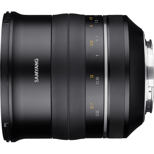 Samyang XP 85mm f 1.2 objetivo para Canon EF apertura f 1.2 a f 16 con parasol y tapas