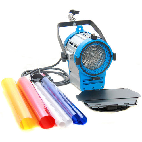CAME-TV Kit de Iluminación Fresnel 4 Luces Tungsteno 3200K dos 650W dos 300W con Accesorios