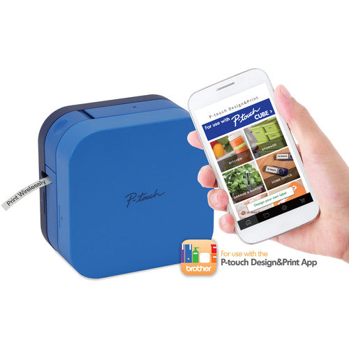 Brother P-touch CUBE impresora de etiquetas Bluetooth azul 12mm 4m cinta laminada