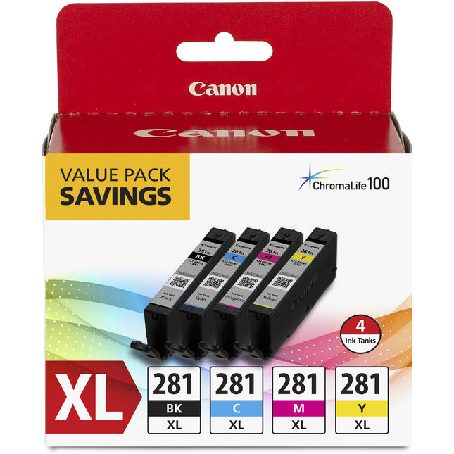Canon CLI-281 XL Pack de Tintas 4 Colores 8.3mL para Impresoras Pixma