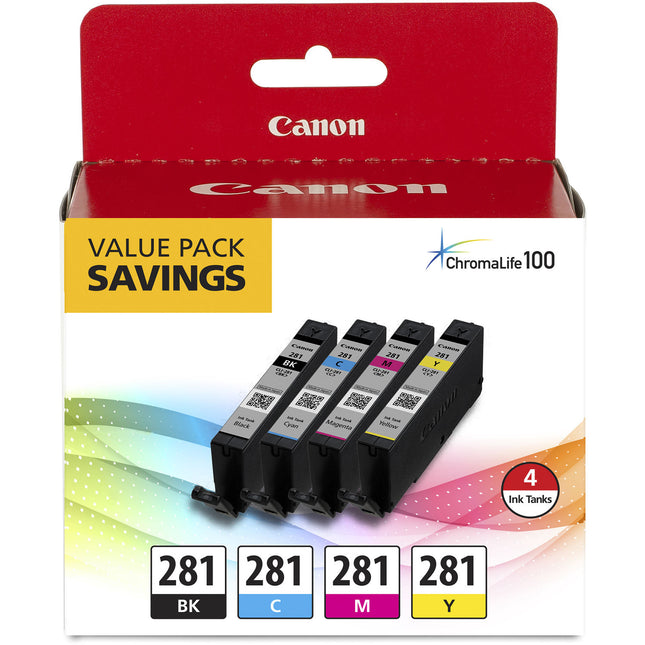Canon CLI-281 BKCMY Pack Tinta 4 Colores 5.6mL para Impresoras PIXMA