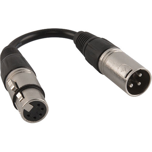 CHAUVET DJ Cable DMX de 5 Pin Hembra a 3 Pin Macho 15 cm para Iluminación