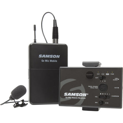 Samson Go Mic Mobile Sistema Inalámbrico Digital con Lavalier LM8 y Transmisor de Cinturón