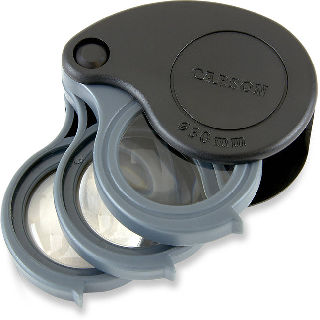 Carson TV-15 Lupas Industriales TriView 5-15x con Estuche Protector Plegable