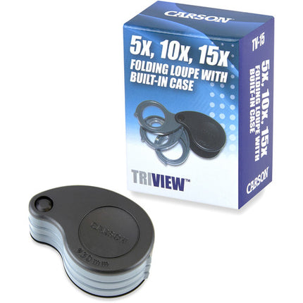 Carson TV-15 Lupas Industriales TriView 5-15x con Estuche Protector Plegable