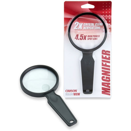 Carson DS-36 Lupa de Mano 2x a 4.5x con Lente Acrílica y Spot Lens