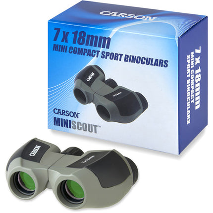 Carson 7x18 Prismáticos Mini Scout Ultracompactos con Lentes Antirreflejo y Estuche