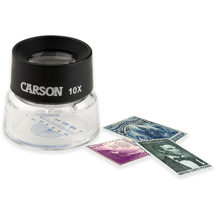 Carson LL-20 Lupa 10x con Regla Retícula y Medición en mm y pulgadas