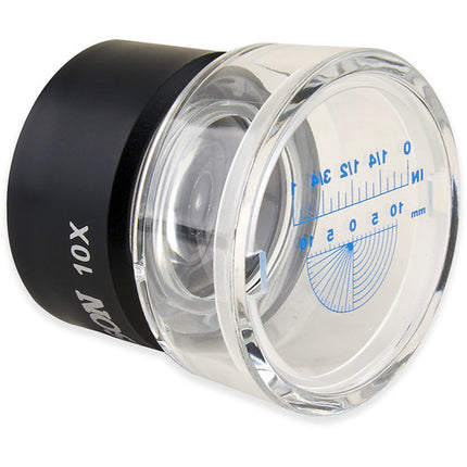 Carson LL-20 Lupa 10x con Regla Retícula y Medición en mm y pulgadas