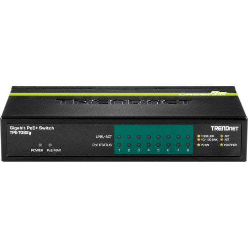TRENDnet TPE-TG82G Switch Gigabit PoE+ 8 Puertos 16 Gbps 61W PoE