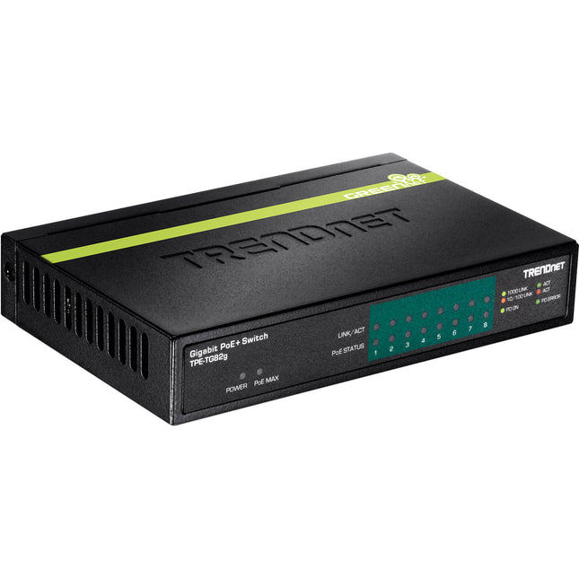 TRENDnet TPE-TG82G Switch Gigabit PoE+ 8 Puertos 16 Gbps 61W PoE