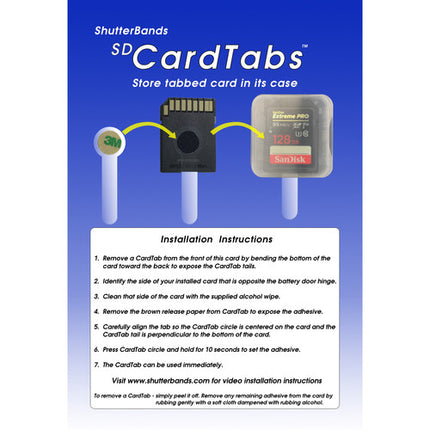 ShutterBands SD CardTabs 5 unidades para tarjetas SD finas 0.1mm flexibles