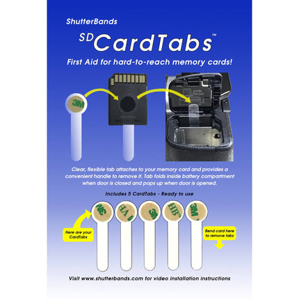 ShutterBands SD CardTabs 5 unidades para tarjetas SD finas 0.1mm flexibles