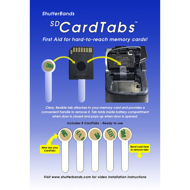 ShutterBands SD CardTabs 5 unidades para tarjetas SD finas 0.1mm flexibles