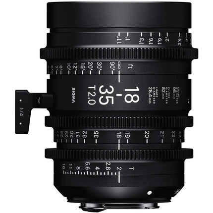 Sigma 18-35mm T2 Zoom para Canon EF con soporte y tapa frontal