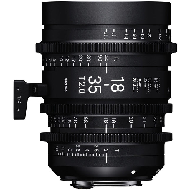 Sigma 18-35mm T2 Zoom para Canon EF con soporte y tapa frontal