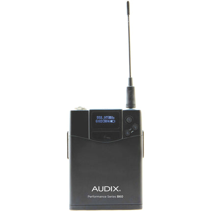 Audix B60 Bodypack Transmisor Serie Performance 64 MHz 14 Horas Batería AA