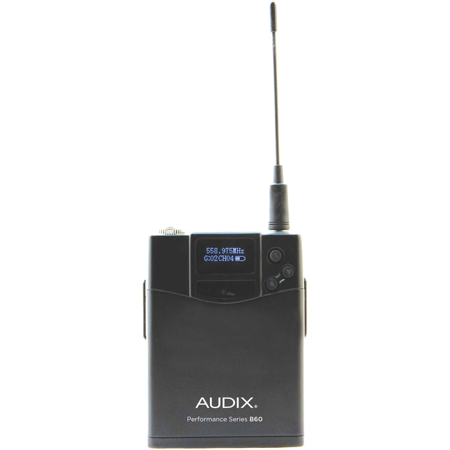 Audix B60 Bodypack Transmisor Serie Performance 64 MHz 14 Horas Batería AA