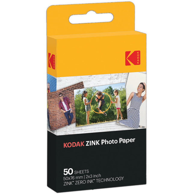 Kodak ZINK Papel Fotográfico 2x3 Pulgadas 50 Hojas Resistente Agua