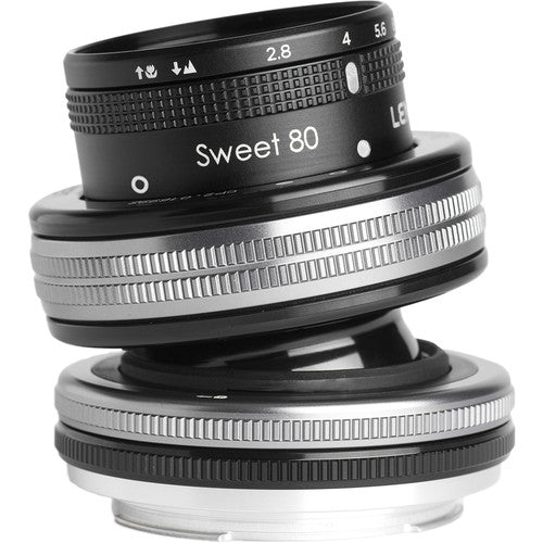 Lensbaby Composer Pro II con Sweet 80 para Canon EF montura con apertura f2.8-22 y enfoque mínimo 1.8 ft