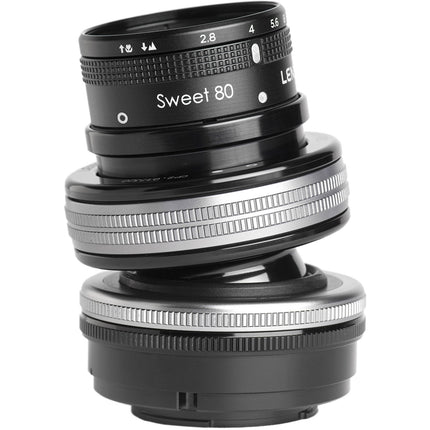 Lensbaby Composer Pro II con Sweet 80 para Canon EF montura con apertura f2.8-22 y enfoque mínimo 1.8 ft