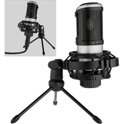 Polsen PR-65 Micrófono Condensador Cardioide Kit Podcasting Portátil 20Hz-20kHz