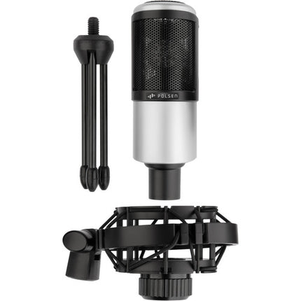 Polsen PR-65 Micrófono Condensador Cardioide Kit Podcasting Portátil 20Hz-20kHz