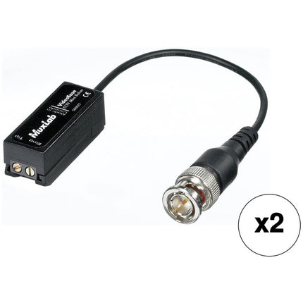 MuxLab 500023 Balun Mini CCTV 2 Pack Transmite Video 2200 pies via Cat 5
