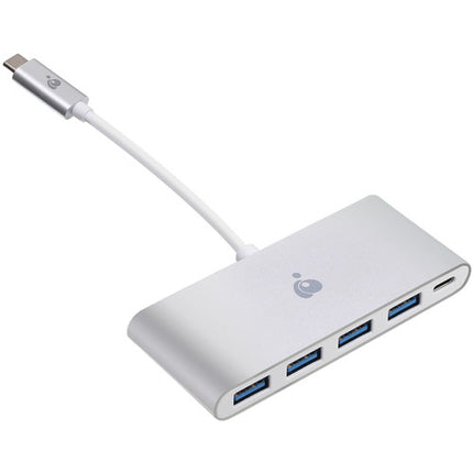 IOGEAR Hub USB Tipo C a 4 Puertos USB 3.0 con Power Delivery 60W y Carga Rápida 7.5W