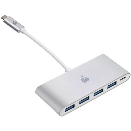 IOGEAR Hub USB Tipo C a 4 Puertos USB 3.0 con Power Delivery 60W y Carga Rápida 7.5W