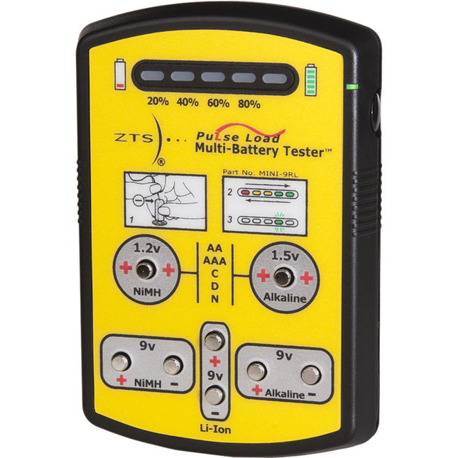 ZTS Mini-9RL Probador de Baterías Multi 12 Tipos LED 2 Segundos