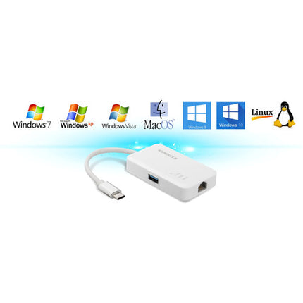 EDIMAX Technology EU-4308 Hub USB 3 Puertos 5 Gbps Ethernet Gigabit