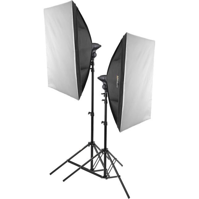 Impact Photo Studio Kit de Iluminación LED 2 Luces Softboxes 20x27.5" y Stands 6'
