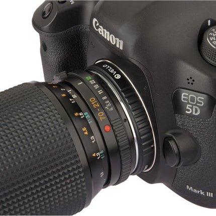 Vello Adaptador Minolta MD a Canon EF EF-S con vidrio óptico y enfoque infinito