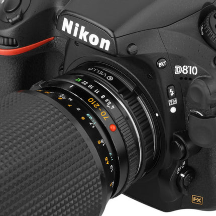 Vello Minolta MD a Nikon F Adaptador de Lentes con Elemento Óptico Coated y Enfoque Infinito