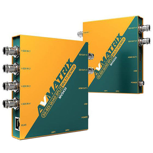 AVMATRIX 3G-SDI Quad Split Multivisor 11 formatos salida 16 diseños predeterminados