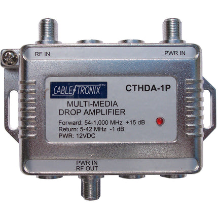 CableTronix CT-HDA-1P Amplificador de Señal Multimedia 1 GHz 1 Entrada 1 Salida Con Fuente de Alimentación
