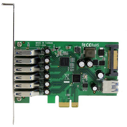 StarTech Tarjeta USB 3.0 PCI Express 7 Puertos 900mA Bajo Perfil