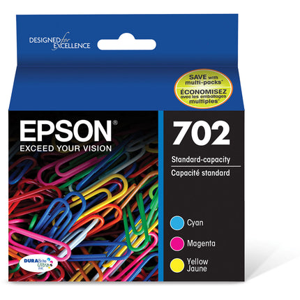 Epson 702 DURABrite Ultra Cartucho de Tinta Color Multi Pack Capacidad Estándar 300 Páginas Sensormatic