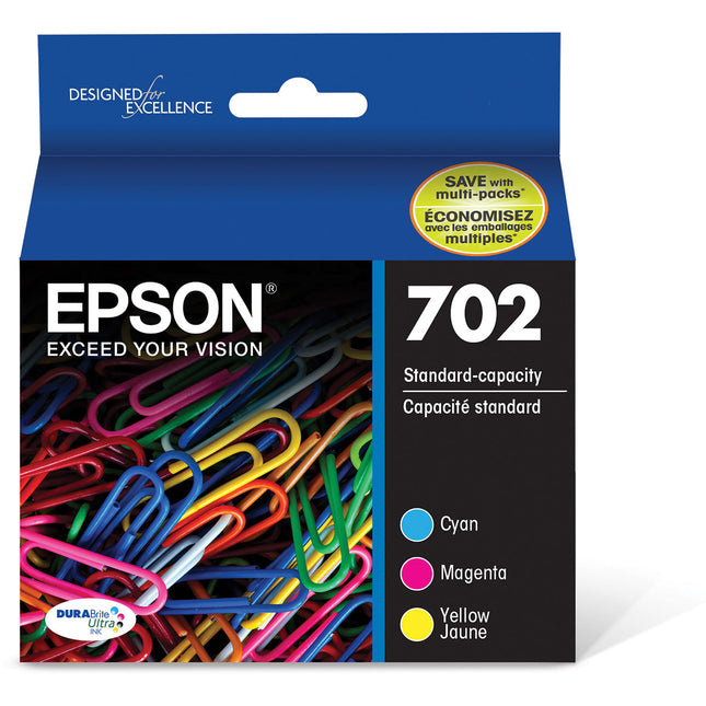 Epson 702 DURABrite Ultra Cartucho de Tinta Color Multi Pack Capacidad Estándar 300 Páginas Sensormatic
