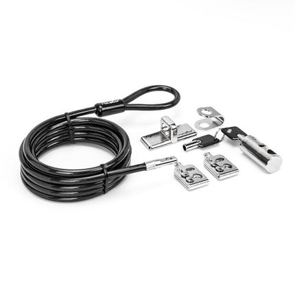 Rocstor Rocbolt Kit de Seguridad para Escritorio con Cable de Acero 8' y Placas de Anclaje