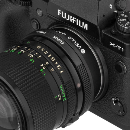 Vello Adaptador de Objetivo Canon FD a Cámara Fujifilm X con Enfoque Infinito y Interior Mate