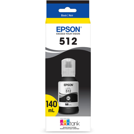 Epson T512 Botella de Tinta Negra EcoTank 140mL Rendimiento 8000 páginas