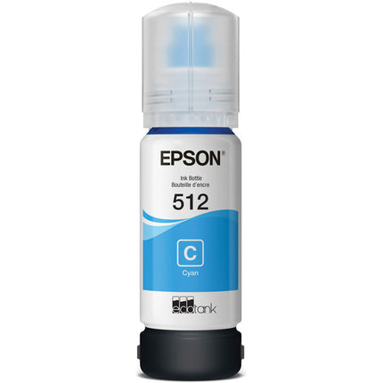 Epson T512 Botella de Tinta Cyan EcoTank 70mL Rendimiento 5000 Páginas