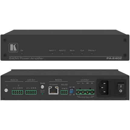 Kramer PA-240Z Amplificador de potencia 240W 70/100V 120W 4/8 Ohms con garantía