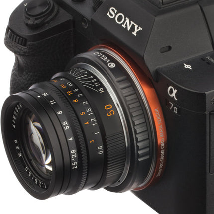Adaptador de lente Vello Leica M para cámara Sony E con enfoque infinito y interior negro mate