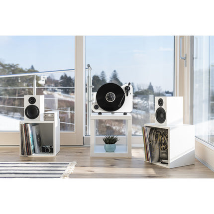 Pro-Ject Audio Systems VT-E BT R Tocadiscos Vertical Bluetooth 33 1/3 y 45 rpm Blanco Brillante