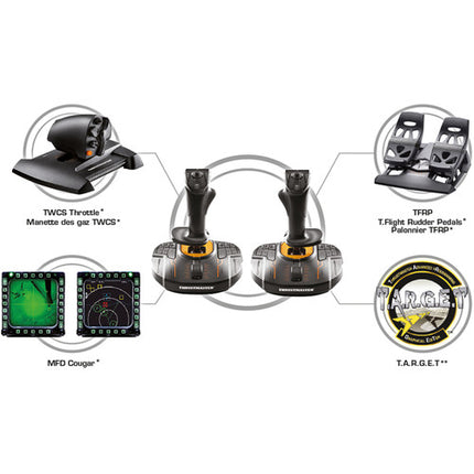 Thrustmaster T.16000M FCS Space Sim Duo Palancas de Vuelo Ambidiestras 16 Botones 4 Ejes
